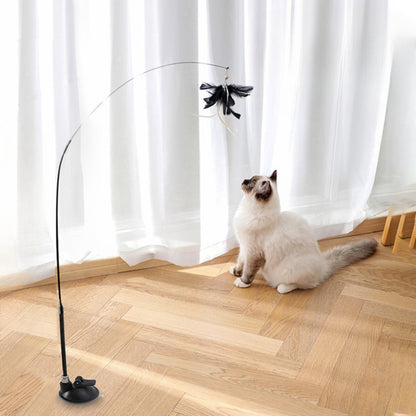 Interactive Steel Wire Feather Bell Cat Stick