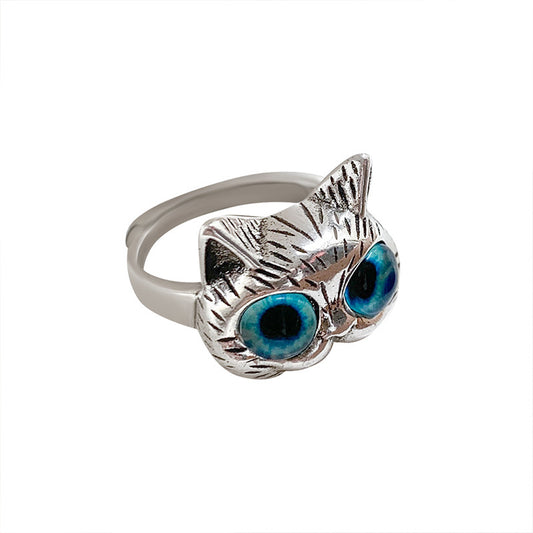 Sterling Silver Cat Motif Ring