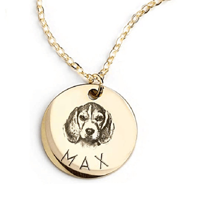 Customized Pet Portrait Round Necklace