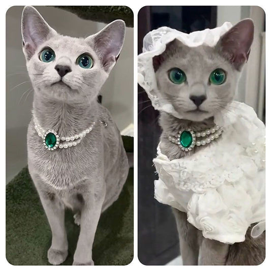 Double Layer Gemstone&Pearl Necklace