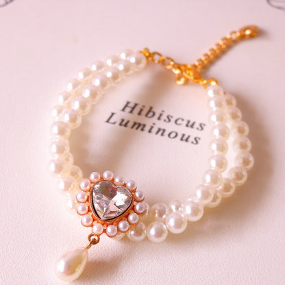 Double Layer Tassel Gemstone & Pearl Necklace