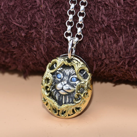 Retro Thai Silver Cat Necklace