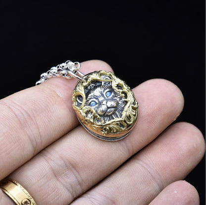Retro Thai Silver Cat Necklace