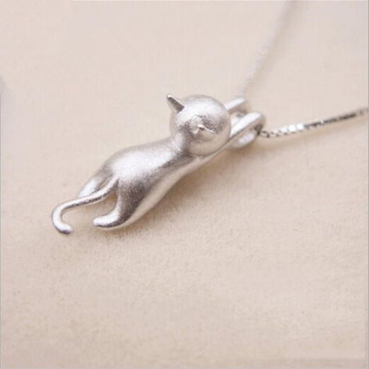 Imitation 925 Cat Sterling Silver Necklace