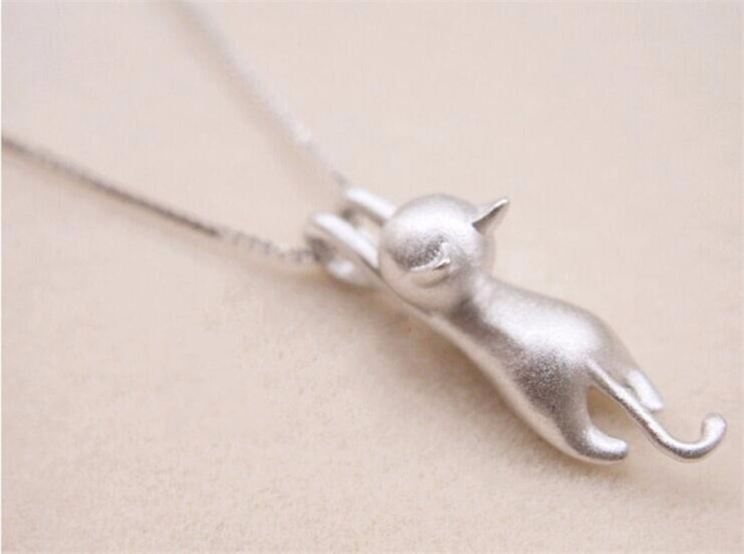 Imitation 925 Cat Sterling Silver Necklace