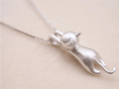 Imitation 925 Cat Sterling Silver Necklace