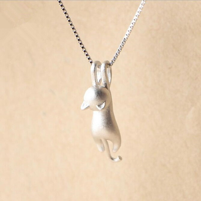 Imitation 925 Cat Sterling Silver Necklace