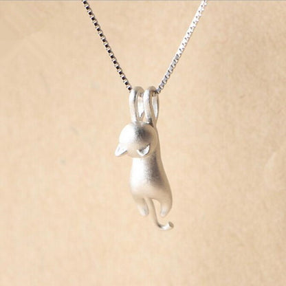 Imitation 925 Cat Sterling Silver Necklace