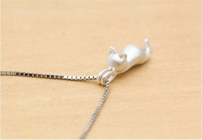 Imitation 925 Cat Sterling Silver Necklace