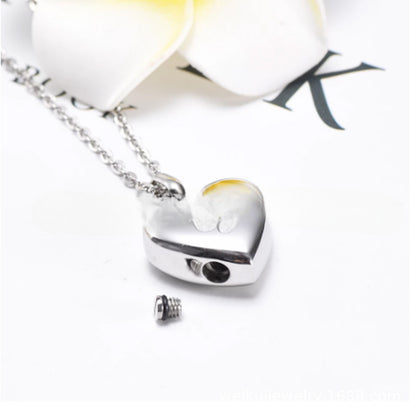 Stainless Steel Heart Urn Necklace