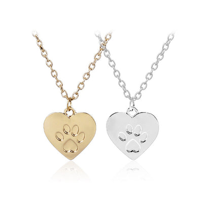 Simple Love Dog Paw Versatile Alloy Necklace