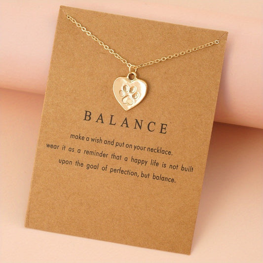Pet Paw Print Love Necklace