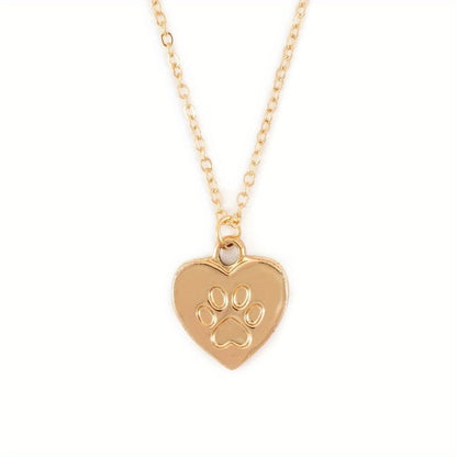 Pet Paw Print Love Necklace