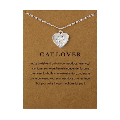 Cat Lover Footprints Necklace