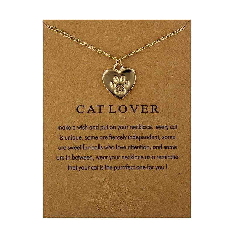Cat Lover Footprints Necklace