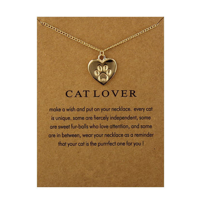 Cat Lover Footprints Necklace