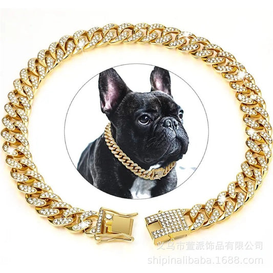 Zinc Alloy Diamond-Encrusted Cuban Chain