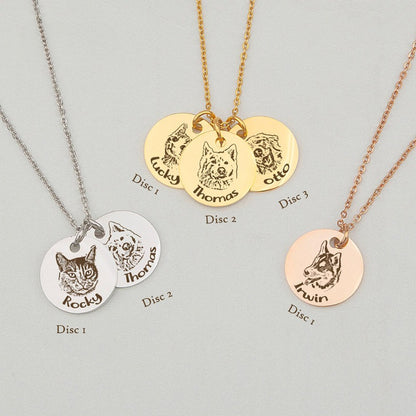 Custom Pet Avatar Sketch Necklace