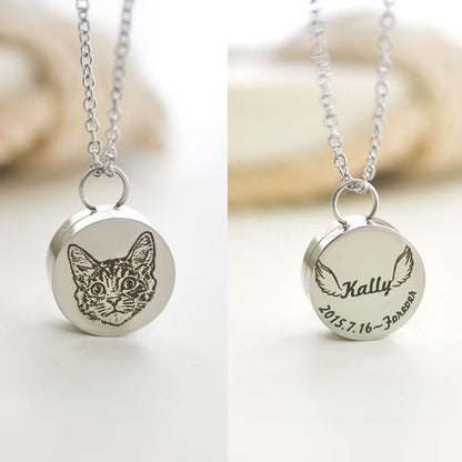 Titanium Pet Hair Souvenir Urn Pendant
