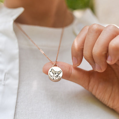 Titanium Pet Hair Souvenir Urn Pendant
