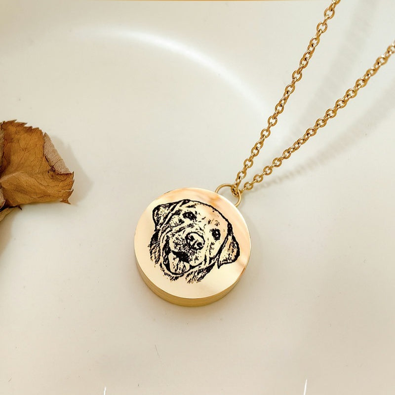 Titanium Pet Hair Souvenir Urn Pendant