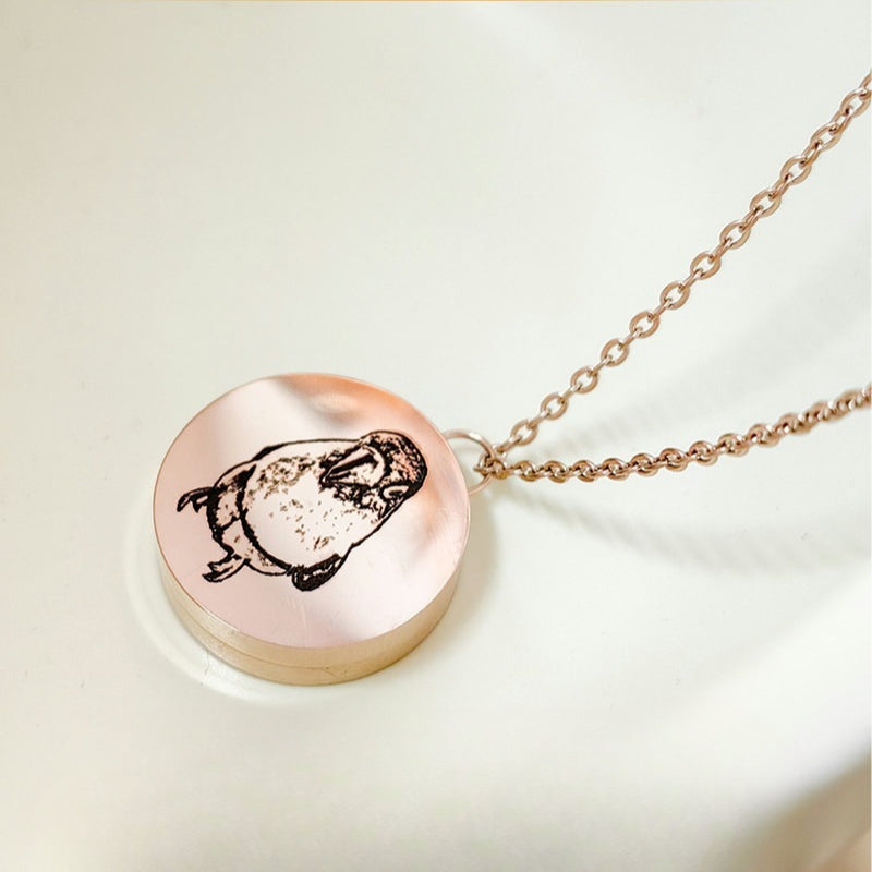 Titanium Pet Hair Souvenir Urn Pendant