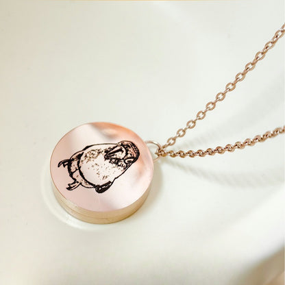 Titanium Pet Hair Souvenir Urn Pendant