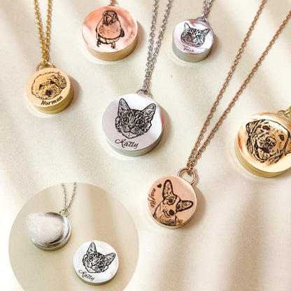 Titanium Pet Hair Souvenir Urn Pendant
