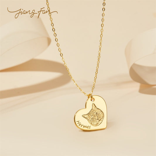 Custom S925 Silver Laser Engraved Pet Necklace