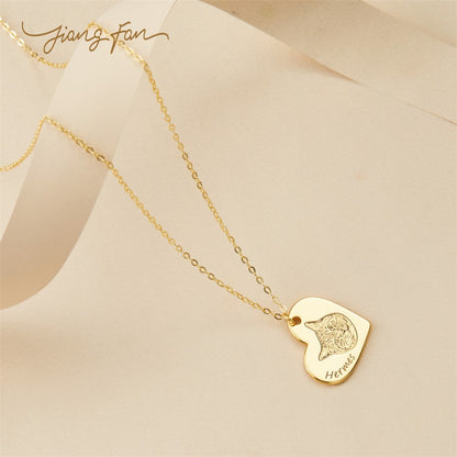 Custom S925 Silver Laser Engraved Pet Necklace