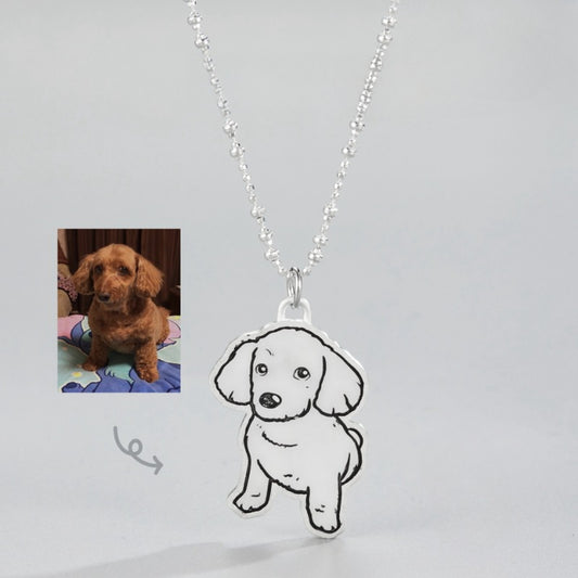 Custom 925 Sterling Silver Cartoon Pet Pendant