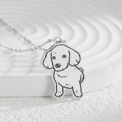 Custom 925 Sterling Silver Cartoon Pet Pendant