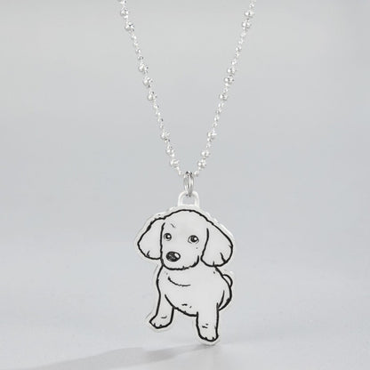 Custom 925 Sterling Silver Cartoon Pet Pendant