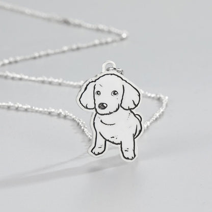 Custom 925 Sterling Silver Cartoon Pet Pendant