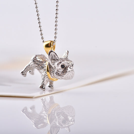 S925 Sterling Silver Bulldog Pendant