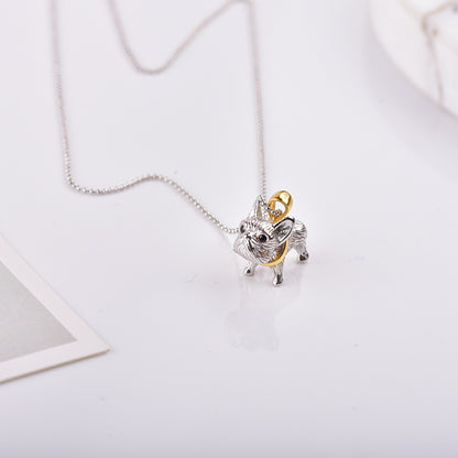 S925 Sterling Silver Bulldog Pendant