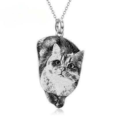 S925 Silver Custom Realistic Pet Photo Necklace