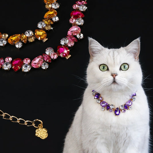 Rhinestone Water Drop Metal Necklace