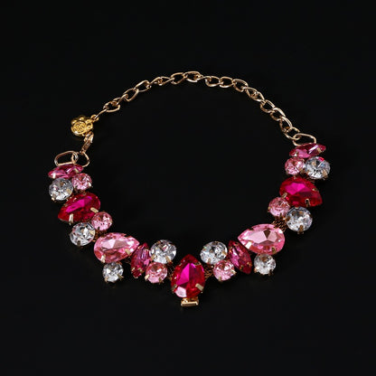 Rhinestone Water Drop Metal Necklace