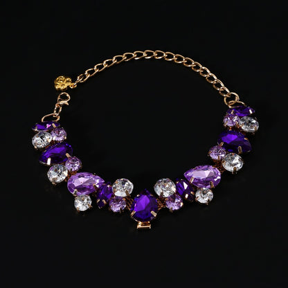 Rhinestone Water Drop Metal Necklace