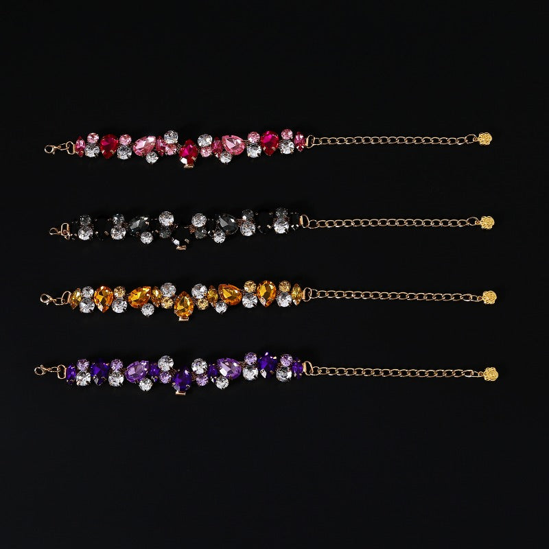 Rhinestone Water Drop Metal Necklace