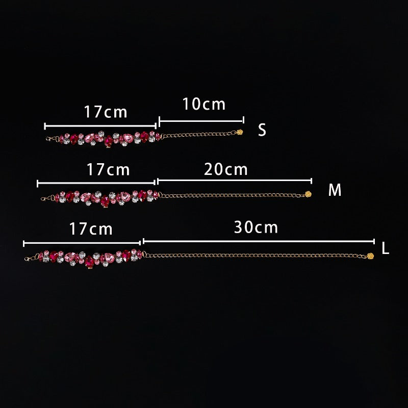Rhinestone Water Drop Metal Necklace